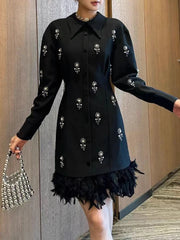 Luxury Crystal & Pearl Mini Dress