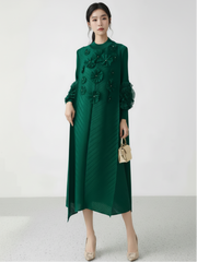 Couture Plisse 3D Floral Dress