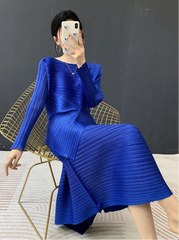 Luxury Pleated Skirt & Blouse Set