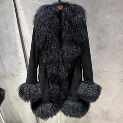 Women's Luxury Fur Leather Coat