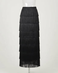 Luxury Fringe Maxi Skirt