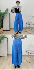 Plissé Pleated Wide-Leg Trousers