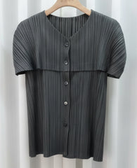 Luxury Pleated Cape Blouse