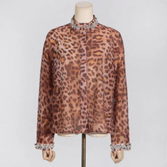 Crystal Leopard Blouse & Skirt