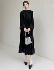 Truly Plissé Bell Sleeve Dress
