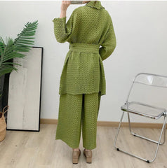 Truly Pleated Everyday Cardigan & Pants Set