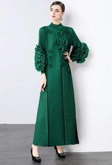 Luxury Pleats Floral Formal Dress
