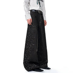 Men's Luxury Leopard Wide-Leg Pants