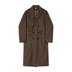 Men's Signature Brown Ultra Long Wool Coat