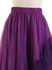 Asymmetric Tiered Tulle Ruffle Skirt