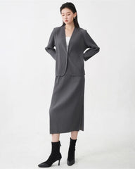 Premium Pleats Skirt Suit Set