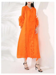 Textured Modern Pleated Dress