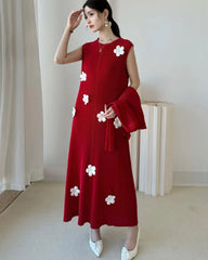 Luxury Plissé Floral Dress Set