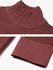 Thick Relaxed Pleated Turtleneck
