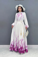 HEYFANCYSTYLE Royal White Orchid Maxi Dress