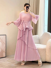 Truly Plissé Long Skirt Set
