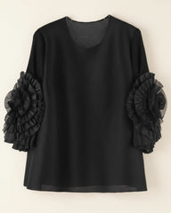 Floral Plissé Elegant Top