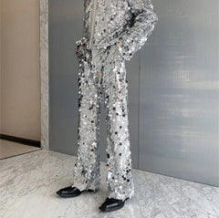 Men's Luxury Sequin Jacket & Pants 2-Piece Suit Set