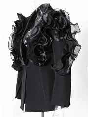 Luxury Ruffled Sleeve Blazer