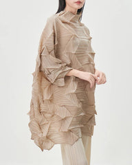 Luxury Plissé High-Neck Top
