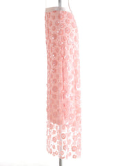 Elegant Floral Sequin Mesh Skirt