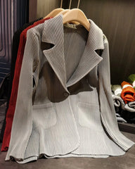 Thick Pleated Draped Cardigan