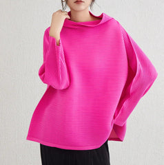 Luxury Plissé Long-Sleeve Top