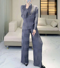 Luxury Pleated Ribbed 2-Piece