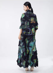 Oversized Pleated Tunic Dress