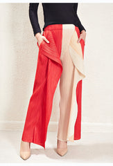 Women's Luxurious Pull-on Plissé Pleated Wide Leg Pant