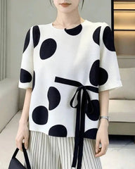 Luxury Pleated Dot Top