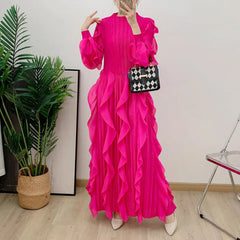 Truly Plissé Ruffle Dress