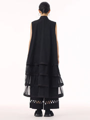 Oversized Mesh Sleeveless Blouse