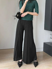 Fluid Pleated Wide-Leg Trousers