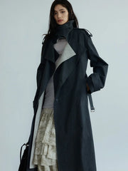 Luxury Oversized Two-Tone Trench Coat