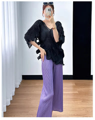 Elegant Petite Pleated 2-Piece Set