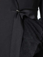 Asymmetric Tulle Full-Length Blazer