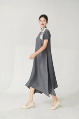 Couture Plissé Japanese Midi Dress