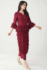 Luxury Bubble Pleat Skirt Set