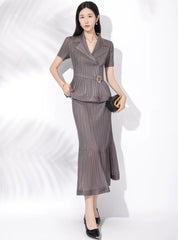 Couture Pleated Skirt Set