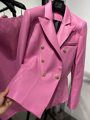 Women's Suede Leather Blazer