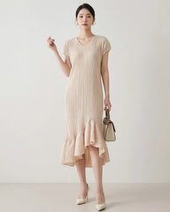 Luxury Sculptural Pleated Dress