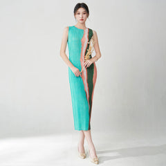 Luxury Pleated Sleeveless Dress