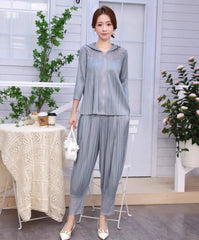 Luxury Pleats Harem Trousers Set