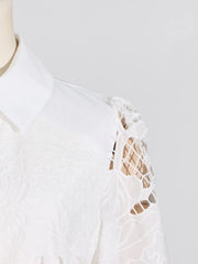 Fit & Flare Floral Lace Midi Dress