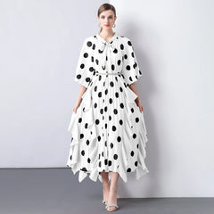 Everyday Plissé Polka Dot Dress