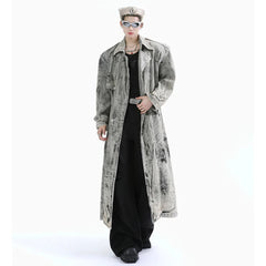 Men's Iconic Washed Gray Trench Coat