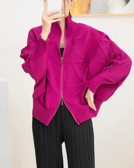Luxury 3D Geometric Plissé Jacket