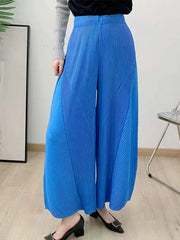 Plissé Pleated Wide-Leg Trousers