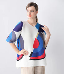 Luxury Pleated 3/4 Sleeve Blouse